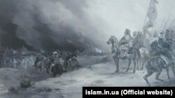 Начерк до картини «Кримський хан Девлет I Герай під Москвою в 1571 році». Художник Іван Їжакевич, 1889 рік