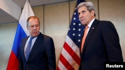 Лавров и Керри перед началом двусторонней встречи в Мюнхене
