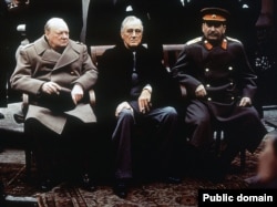 "Большая тройка" на Ялтинской конференции, февраль 1945 года