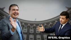 Фотоколаж: Міхеїл Саакашвілі (ліворуч) і Володимир Зеленський