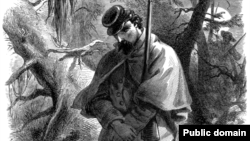 "Все спокойно вдоль Потомака". Иллюстрация из книги "Военная лирика", 1866. Автор Felix Octavius Carr Darley