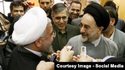 عکس آرشیوی و احتمالاً مربوط به پس از پیروزی حسن روحانی پس از انتخابات ریاستجمهوری است.