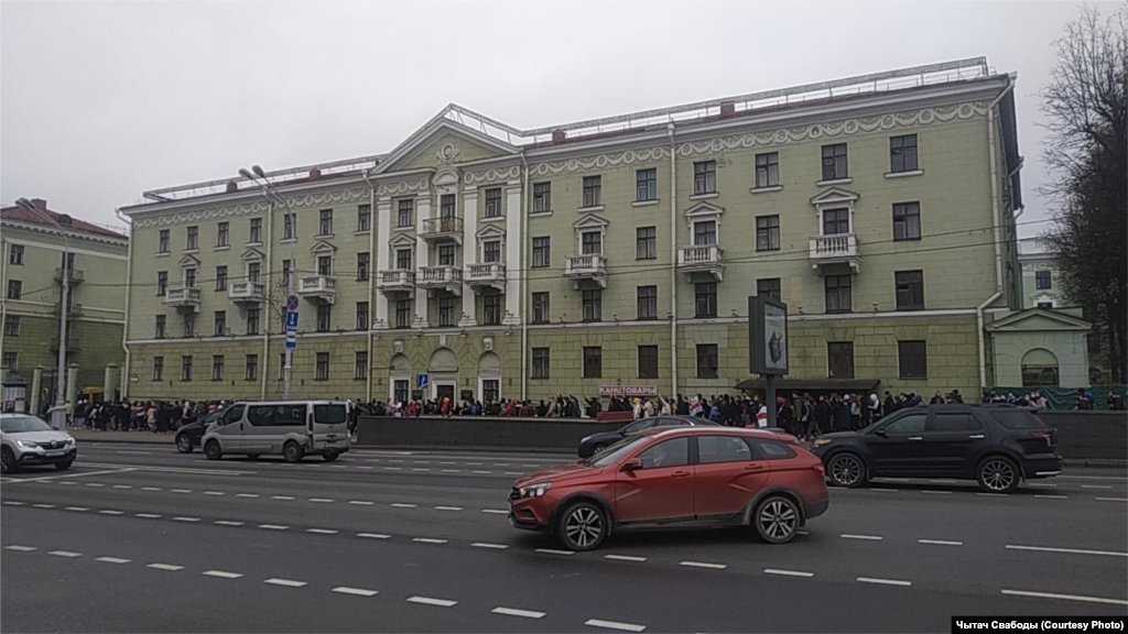 Студентський марш на проспекті Незалежності біля БНТУ