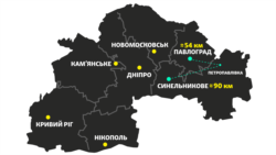 Плановане районування Дніпропетровської області. Відстань від Петропавлівки до Павлограда та Синельникова (схема)