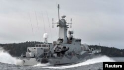 Шведский сторожевой корабль в районе Стокгольмского архипелага