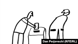 Desen de Dan Perjovschi - Ai grijă ce votezi