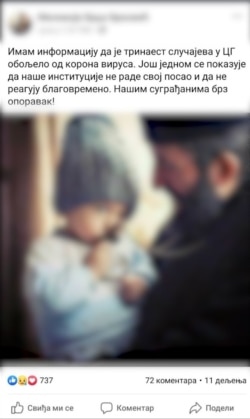 Fejsbuk post sa neistinitim informacijama