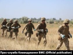 Морські піхотинці під час навчань «Сі Бриз-2018». Фото прес-служби Командування ВМС