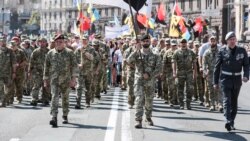 Під час Маршу ветеранів війни України з Росією у День Незалежності України. Київ, 24 серпня 2019 року