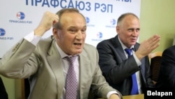 Владимир Некляев (слева) и Николай Статкевич (Минск, 28 августа 2015 года)