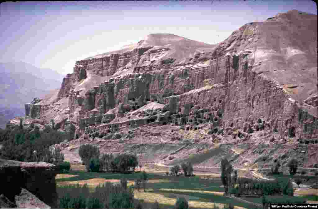 The Bamiyan Valley, home to giant Buddha statues that were destroyed by the Taliban in 2001. "That was a bumpy, rough trip," recalls Peg Podlich, "but I'll never forget how wide and green the valley was or how monumental those two Buddha statues were, carved into the face of the cliff.... The statues were a magnificent sight, even to someone like me who did not really understand the history or technical achievement of those statues."