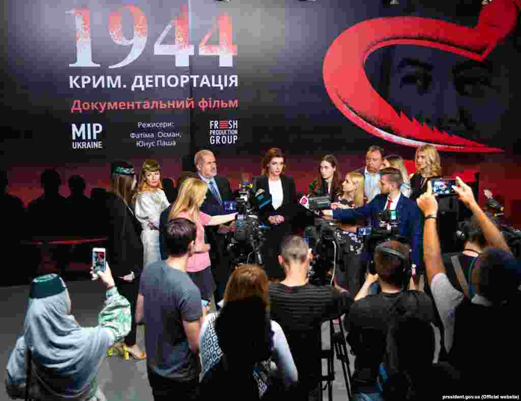Дружина президента України Марина Порошенко на презентації документального фільму «1944», приуроченого до Дня пам’яті жертв геноциду кримськотатарського народу. Київ, 17 травня 2019 року. НА ЦЮ Ж ТЕМУ