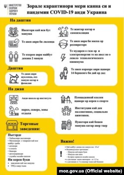 Пам’ятка МОЗ про коронавірус, написана на влашському (волоському) діалекті ромської мови