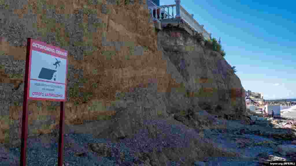 Обвальный берег под кафе «Николас»