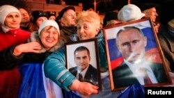 Симферополь, первая годовщина проведения "референдума" о присоединении Крыма к России