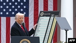 Президент США Дональд Трамп оголошує «день звільнення Америки» – підвищення мит на товари практично з усіх країн світу, Вашингтон, 2 квітня 2025 року