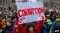 Parola na protestu 24. januara, 2025, u danu kada su studenti pozvali na "generalni štrajk".