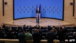 Держсекретар США Ентоні Блінкен виступає перед учасниками засідання Ради Україна-НАТО. Брюссель, 29 листопада 2023 року