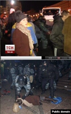 Ірина Коцюбинська, яку розшукували, бо вважали, що вона загинула після розгону Майдану, Київ, 30 листопада 2013 року