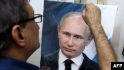 Иракский художник Мохаммед Карим Нихая написал портрет Владимира Путина