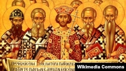 Ікона на честь Першого вселенського собору, що відбувся в 325 році у місті Нікеї (нині Ізник, Туреччина)