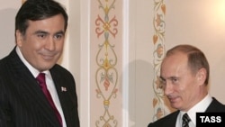 Путин и Саакашвили в 2008 году