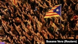 На демонстрації в Барселоні на підтримку результатів референдуму, 3 жовтня 2017 року