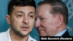 Президент України Володимир Зеленський (ліворуч) і екс-президент Леонід Кучма, якого знову призначили головою української делегації на переговорах у Мінську. Київ, 3 червня 2019 року