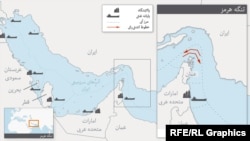 Карта Перської затоки із виділеною Ормузькою протокою, де іранські човни, за твердженням Лондона, намагалися захопити британський танкер