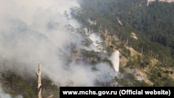 Лесной пожар в заповедной зоне Крыма, иллюстрационное фото