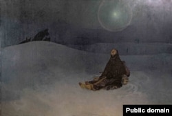 «Жінка в пустелі», картина Мухи 1923 року