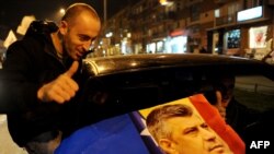 Supporters of the Democratic Party of Kosovo began celebrating well before today's announcement of preliminary election results.