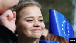 Акция в поддержку соглашения об ассоциации Евросоюза и Украины в Киеве. 5 апреля 2016 года