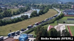 Blokade na cesti kod Doboja, sjeverna Bosna, na glavnoj magistralnoj cesti prema Hrvatskoj, 2. septembra 2025.