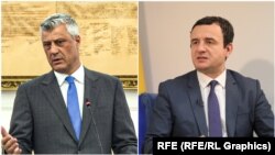 Kosovar President Hashim Thaci (left) and the former acting Prime Minister Albin Kurti (combo photo)