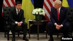 Владимир Зеленский и Дональд Трамп на встрече в Нью-Йорке, 25 сентября 2019 года