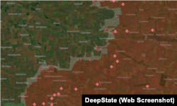Територія, захоплена агресором після окупації Курахового та Великої Новосілки в січні 2025 року, мапа DeepState станом на 15 квітня