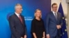 Predsednik Kosova Hašim Tači, evropska predstavnica Federica Mogherini i predsednik Srbije Aleksandar Vučić u Briselu, fotoarhiv