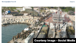 Российский военный корабль с десантом направляется из Севастополя в Сирию. Украина, Крым