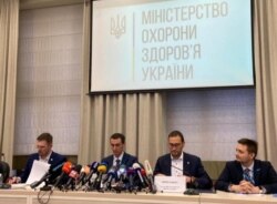 Головний санітарний лікар України Віктор Ляшко під час брифінгу