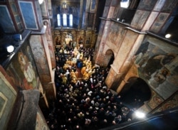 Під час інтронізації глави ПЦУ, митрополита Київського і всієї України Епіфанія. Київ, Софійський собор, 3 лютого 2019 року