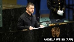 Президент України Володимир Зеленський виступає на сесії Генасамблеї ООН, 24 вересня 2025 року