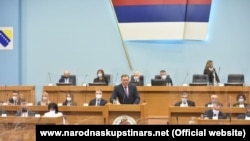 Predsjedavajući Predsjedništva Bosne i Hercegovine, Milorad Dodik na posebnoj sjednici Skupštine Republike Srpske (RS), 10 marta 2021.
