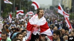 Під час акції протесту в Мінську, 6 вересня 2020 року