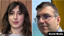 محمد عابدینی (راست)، ۲۶ آذر در ایتالیا بازداشت و چچلیا سالا سه روز بعد در تهران بازداشت و زندانی شد