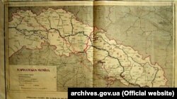 Мапа Карпатскої України з газети «Українські вісті», 21 листопада 1938 року