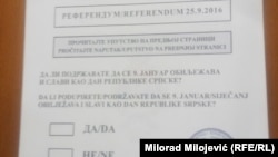 Glasački listić za referendum o Danu RS
