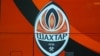 Ukraine – FC Shakhtar emblem on the club bus during the match Vorskla Poltava - Shakhtar Donetsk. Poltava, 18 September, 2016 