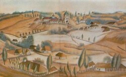 Дерманський монастир. Малюнок О. Єжова, 1845 рік