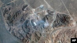 ფორდოს ურანის გამამდიდრებელი მიწისქვეშა ობიექტისთვის აშშ-ის ავიდარტყმების შემდეგ, 2025 წლის 22 ივნისს გადაღებული სატელიტური ფოტო